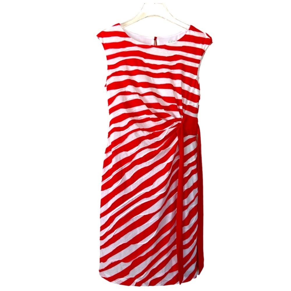 Dress Barn Red and White Stripe Dress Size 8